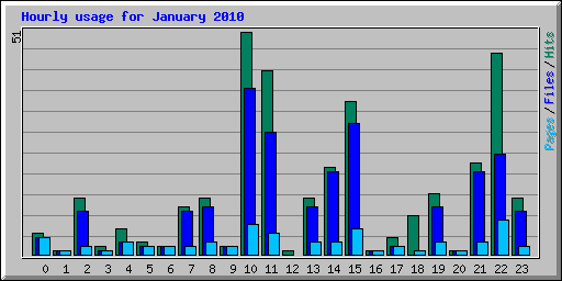 Hourly usage for January 2010