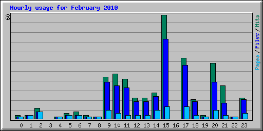 Hourly usage for February 2010