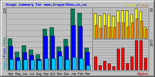 Usage summary for www.tregurthen.co.za